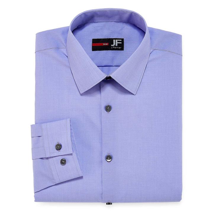 J.ferrar Easy-care Solid Slim Fit Long Sleeve Dress Shirt