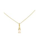 Lab-created Opal Diamond-accent 14k Yellow Gold Pendant Necklace