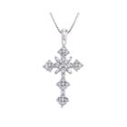 1/2 Ct. T.w. Diamond 10k White Gold Cross Pendant Necklace