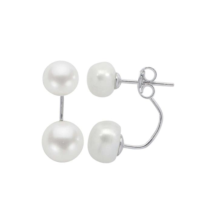 Cultured Freshwater Pearl Sterling Silver Front-to-back Earrings