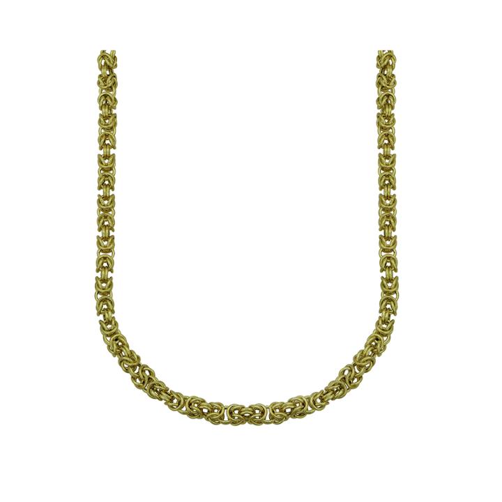 Hollow 14k Yellow Gold 22 Round Byzantine Chain