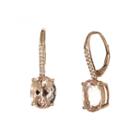 Limited Quantities Genuine Morganite And 1/10 Ct. T.w. Diamond Drop Earrings