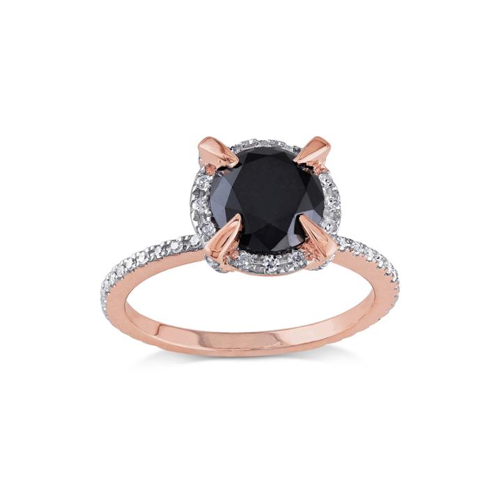 Midnight Black Diamond 2 Ct. T.w. White And Black Diamond 10k Rose Gold Ring