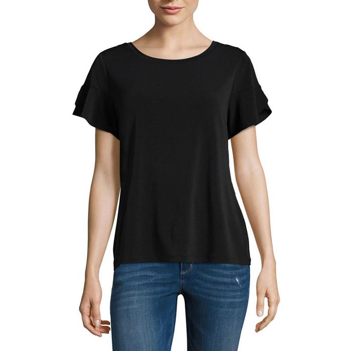 Worthington Ruffle Sleeve Tee - Tall