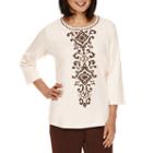 Alfred Dunner Santa Fe 3/4-sleeve Center Scroll Tee