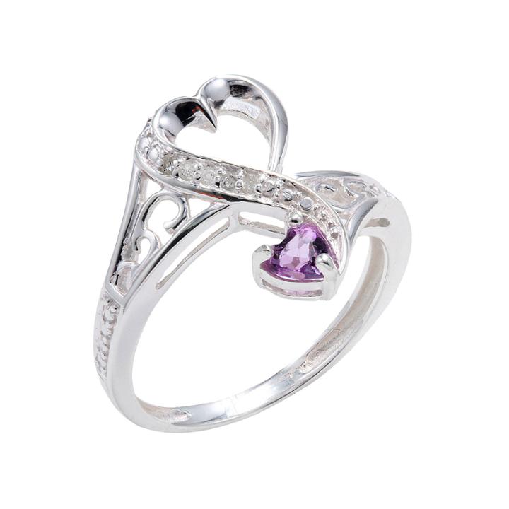Love Grows&trade; Lab-created Amethyst & Diamond-accent Heart Ring