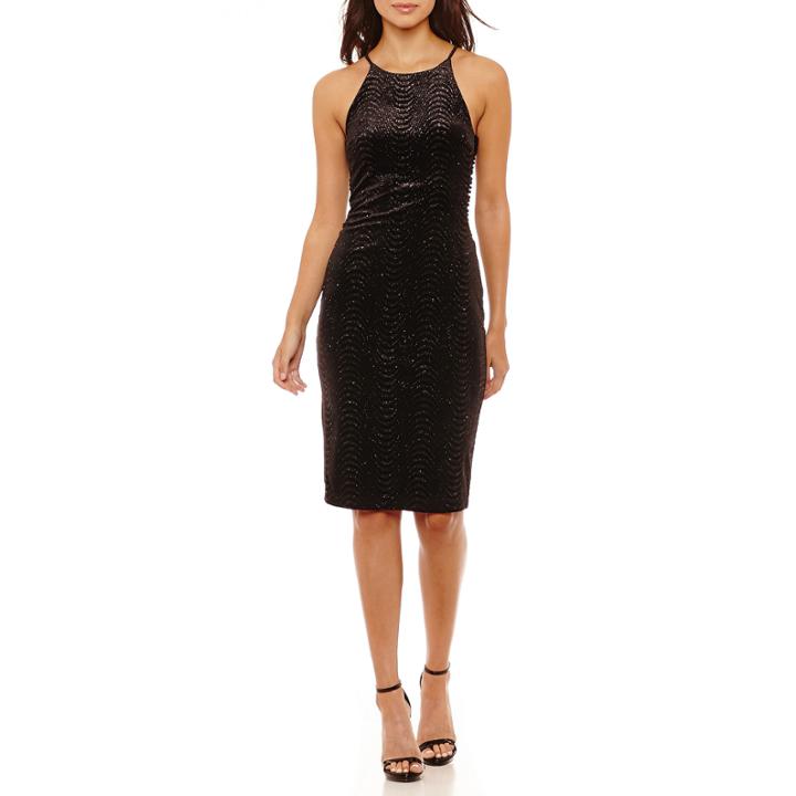 Bisou Bisou Sleeveless Velvet Sheath Dress
