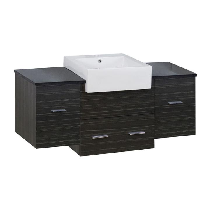 50.75-in. W 18-in. D Modern Wall Mount Plywood-melamine Vanity Base Set Only In Dawn Grey