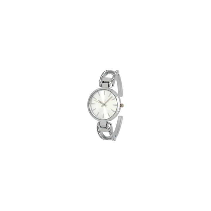 Olivia Pratt Rhinestone Womens Gold Tone Strap Watch-h10042silver