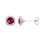 Lab Created Red Ruby 1/4 Inch Stud Earrings