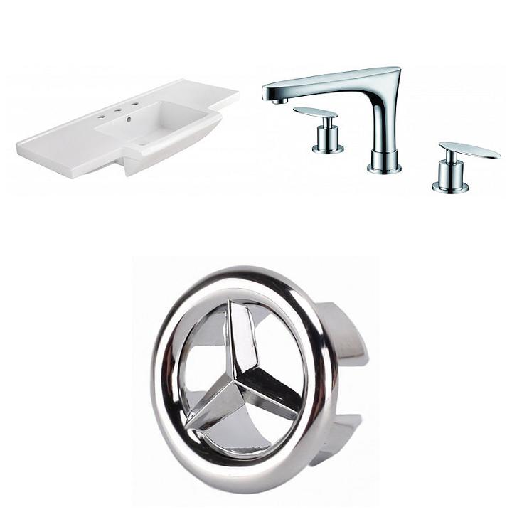 40-in. W 3h8-in. Ceramic Top Set In White Color -cupc Faucet Incl.