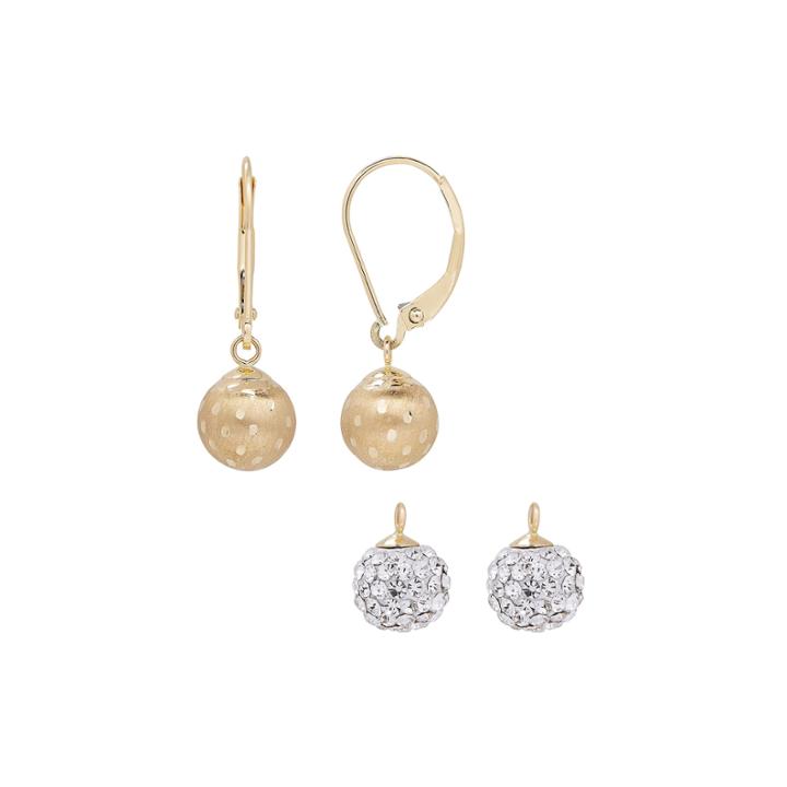2-pc. White Crystal 14k Gold Earring Sets