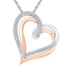 Womens 1/6 Ct. T.w. White Diamond 10k Gold Over Silver Pendant Necklace