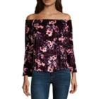 Almost Famous Long Sleeveoff Shoulderblouse-juniors