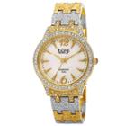 Burgi Womens Two Tone Strap Watch-b-127ttg