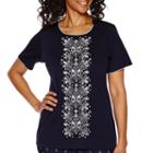 Alfred Dunner All Aboard Short-sleeve Cutout Top