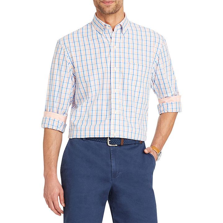 Izod Long Sleeve Premium Essential Plaid Button Down Shirt
