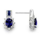 Lab-created Blue & White Sapphire Sterling Silver Earrings