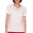 Sag Harbor American Dream Short-sleeve Eyelet Trim Top