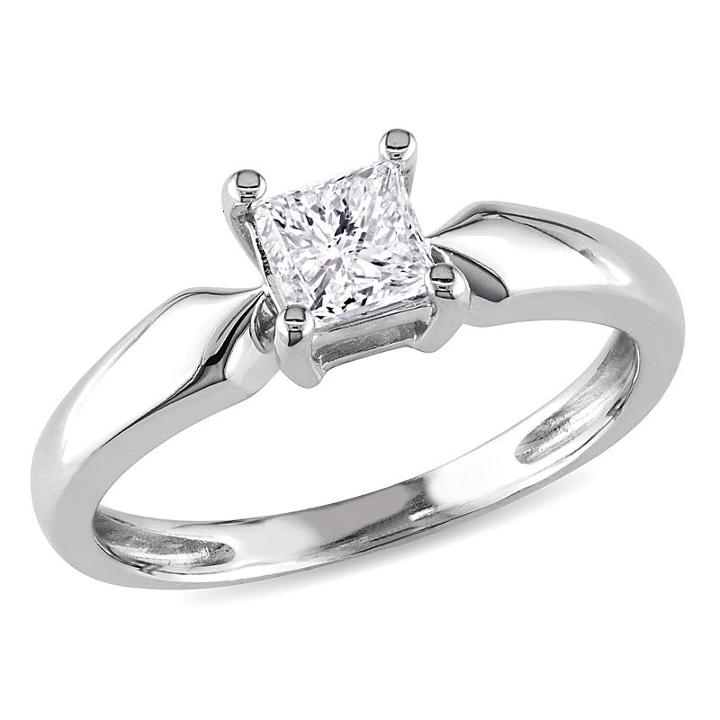 Womens 1/2 Ct. T.w. Genuine Diamond White Solitaire Ring