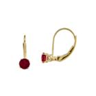 Lab-created Ruby 14k Yellow Gold Leverback Earrings
