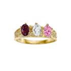 Personalized 14k Yellow Gold Birthstone Engravable Ring