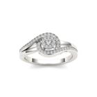 1/5 Ct. T.w. Diamond Swirl 10k White Gold Engagement Ring