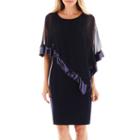 Scarlett Sleeveless Sequin-trim Cape Dress