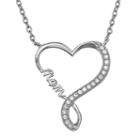 Silver Enchantment&trade; Cubic Zirconia Heart Infinity Mom Pendant Necklace