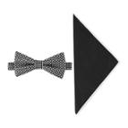 Glow In The Dark Tonal Check Bow Tie And Pocket Square Set