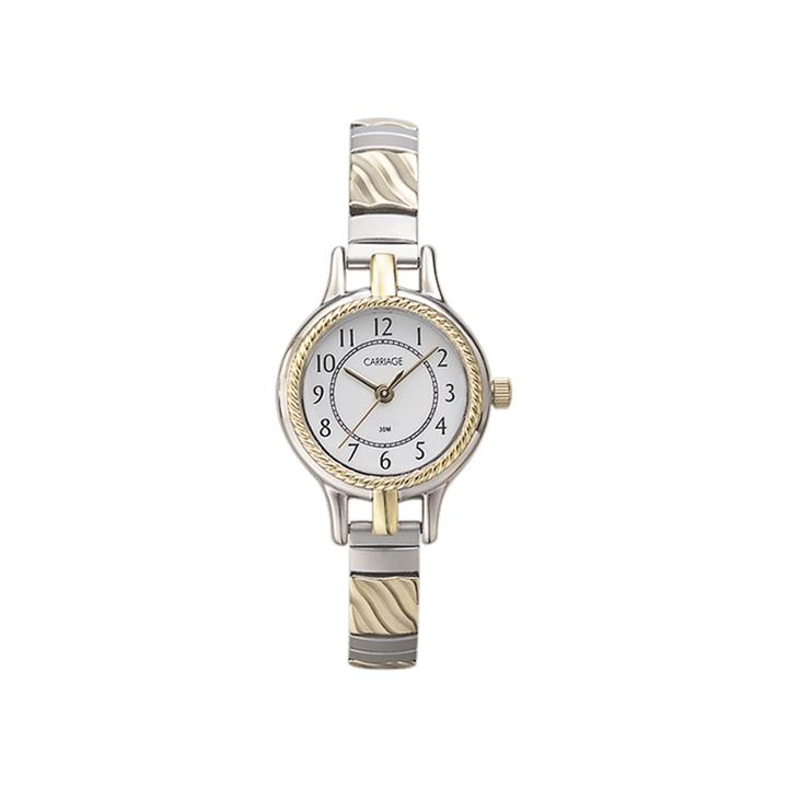 Carriage By Timex Womens Two-tone Stainless Steel Expansion Bracelet Watch C3c3599j