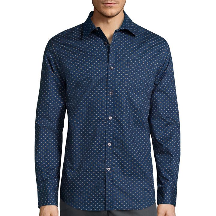 Claiborne Long-sleeve Collections Slim-fit Stretch Woven Shirt