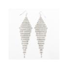 Vieste Silver-tone Large Crystal Kite Drop Earrings