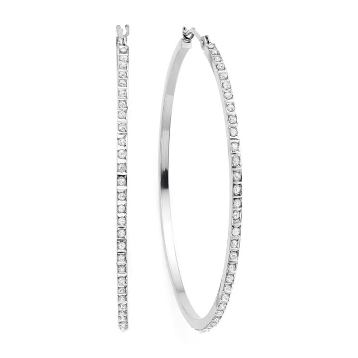 Diamond Fascination&trade; 14k Gold Round Hoop Earrings