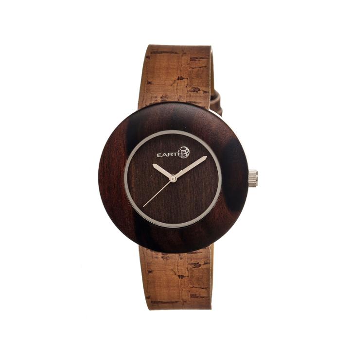 Earth Wood Ligna Dark Brown Leather-band Watch Ethew1402
