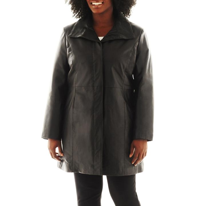 Excelled Leather Pencil Coat - Plus