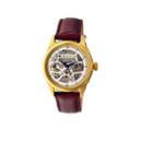 Heritor Automatic Nicollier Mens Skeleton Dial Leather-gold/brown Watches