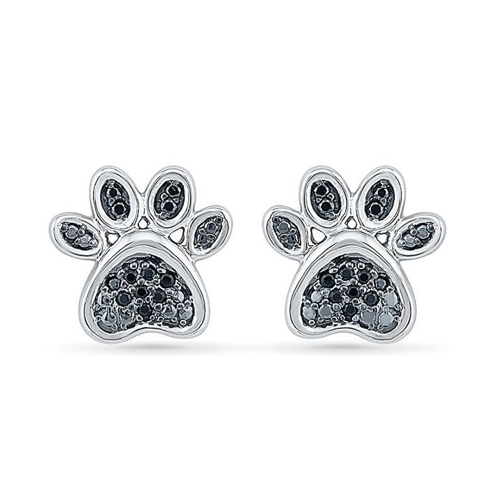1/8 Ct. T.w. Black Diamond 11mm Stud Earrings