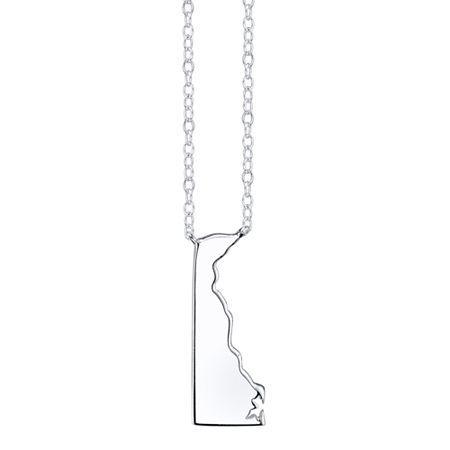 Footnotes Sterling Silver Delaware State Necklace