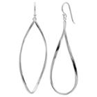 Silver Reflections Silver Plated Twist Oval Pure Silver Over Brass Oval Drop Earrings