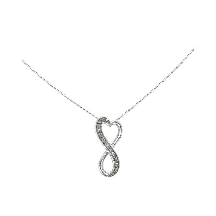 1/10 Ct. T.w. Diamond14k White Gold Freeform Heart Pendant Necklace