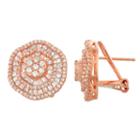 Lab Created White Sapphire 14k Rose Gold Over Silver 16.9mm Hoop Earrings