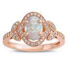 Womens White Opal Cocktail Ring