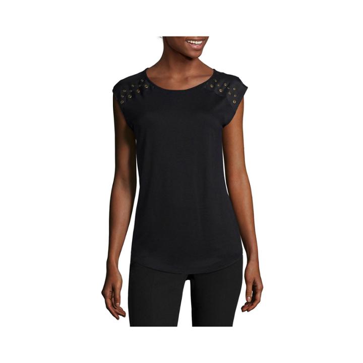 Worthington Sleeveless Grommet Tee