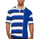U.s. Polo Assn. Embroidered Short Sleeve Stripe Knit Polo Shirt Big And Tall