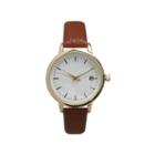 Olivia Pratt Womens Date Display Dial Brown Leather Watch 15421