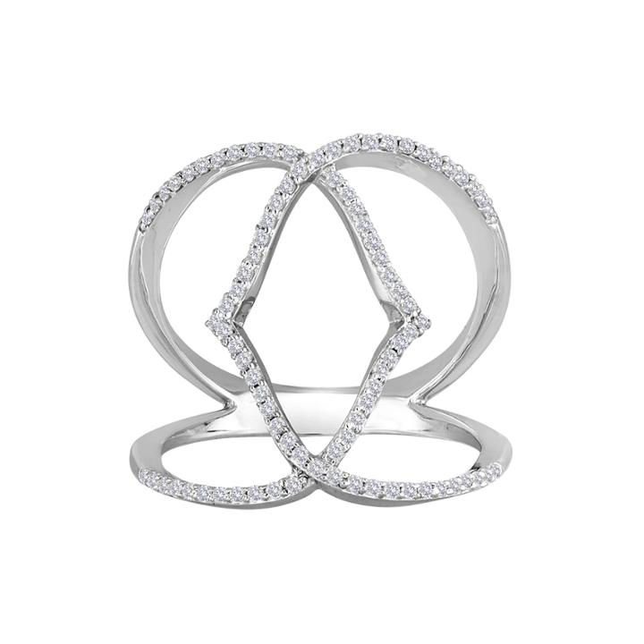1/4 Ct. T.w. Diamond Sterling Silver Open Marquise Wide Band Ring