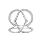 1/4 Ct. T.w. Diamond Sterling Silver Open Marquise Wide Band Ring