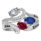 Artcarved Celebrations Of Life Womens Simulated Multi Color Stone Sterling Silver Band