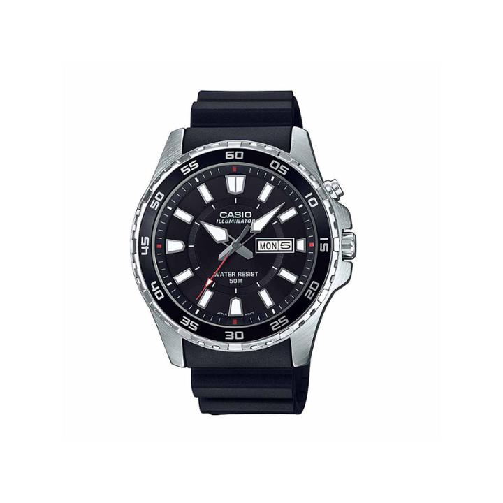 Casio Illuminator Mens Black Strap Watch-mtd-110-1av